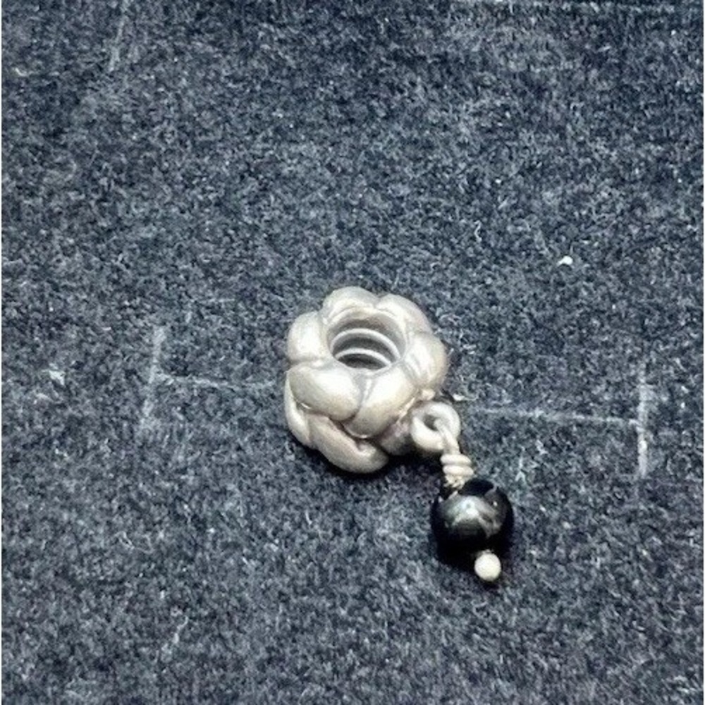 Authentic Pandora Moments Onyx Braid Charm Sterling 925 ALE 790388O Retired